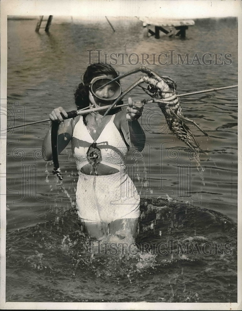 1939 Miss Mickey Berger crawfish Speared  - Historic Images