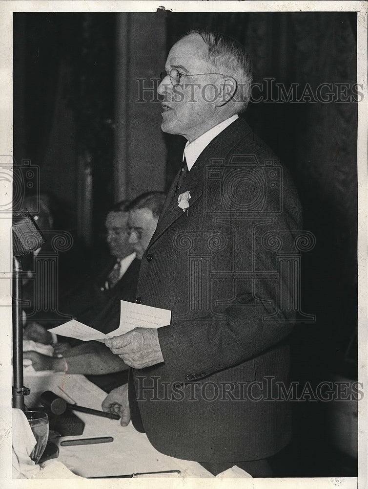 1934 Press Photo US Chamber of Commerce pres. Henry Harrison - Historic Images