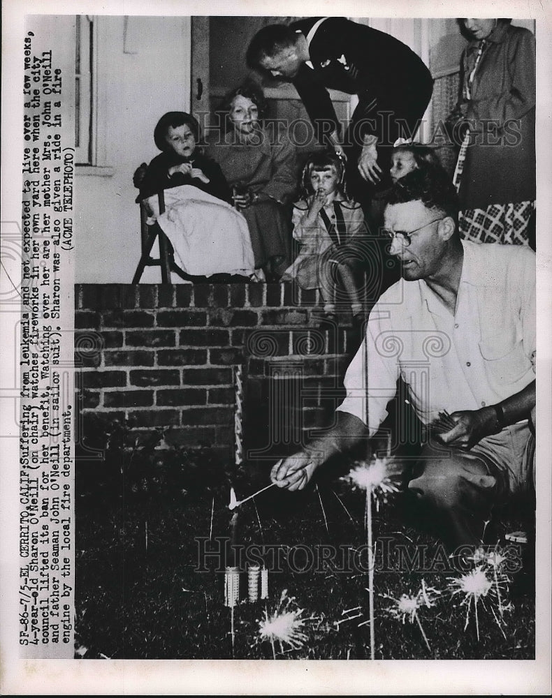 1951 El Cerrito, Calif. Mr &amp; Mrs O&#39;Neill &amp; dying daughter Sahron - Historic Images