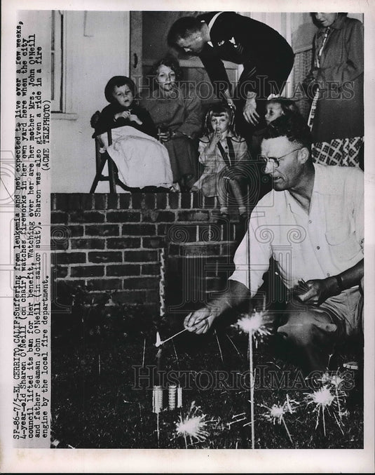 1951 El Cerrito, Calif. Mr & Mrs O'Neill & dying daughter Sahron - Historic Images
