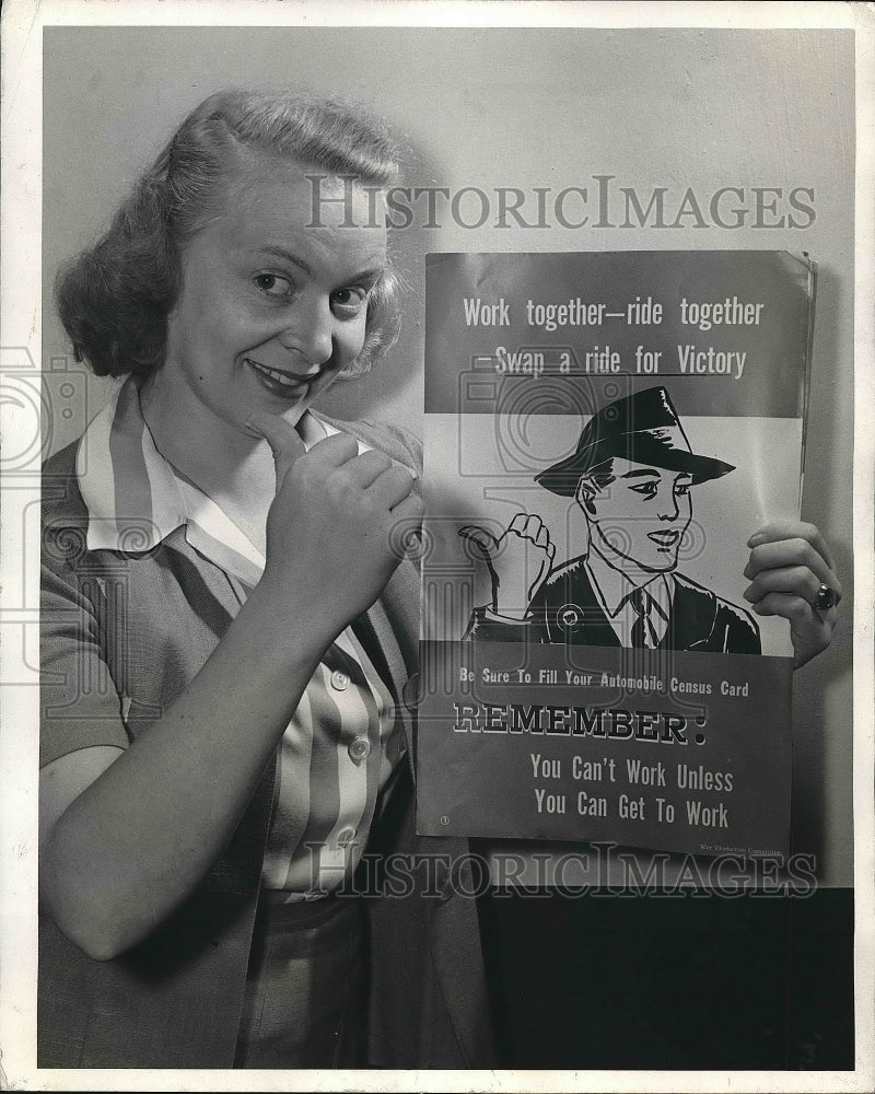1942 Olga Olson of Westinghouse Co in Pa.  - Historic Images