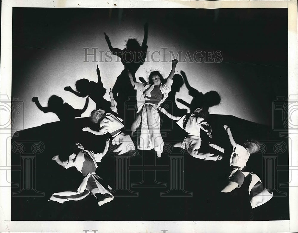 1941 Performers &amp; students pose like dolls in a play  - Historic Images