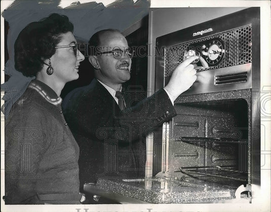 1955 Mrs. Jean Cowley, Show Chairman Carl Prentice  - Historic Images