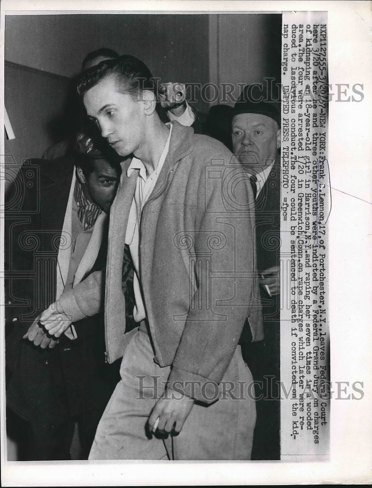 1957 Frank Lennon Leaving Federal Court Indicted Kidnapping - Historic Images