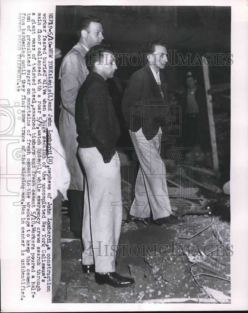 1955 Press Photo Louis &amp; John Lombardi Nephews of Missing Contractor - Historic Images