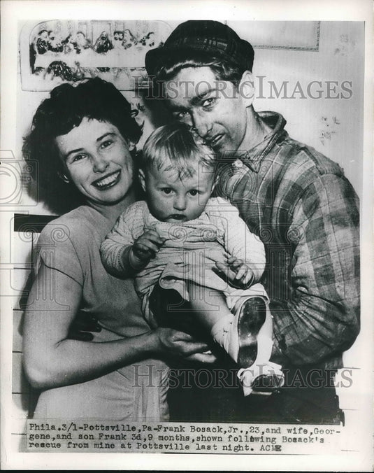 1950 Frank Bosack rescued from Mine at Pottssville.  - Historic Images