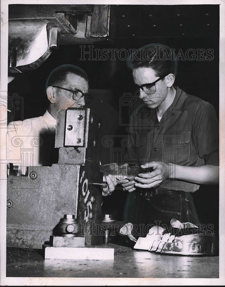 1955 James Crichton,Tool Room foreman pf Elyria taught a H.S.Student - Historic Images
