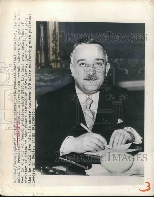 1948 Paris, France, Henri Queille , radical Socialist  - Historic Images