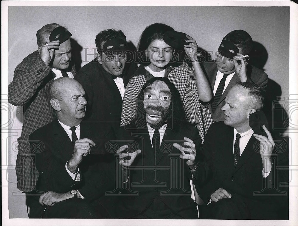 1964 Press Photo Bal Masque Committee, Jim Leibrock, Sandy Markey, K. Buckey - Historic Images