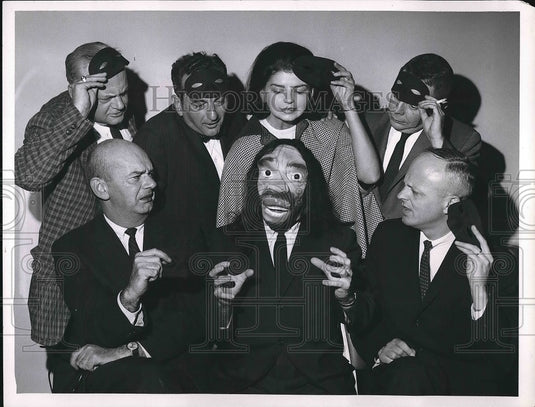 1964 Press Photo Bal Masque Committee, Jim Leibrock, Sandy Markey, K. Buckey - Historic Images