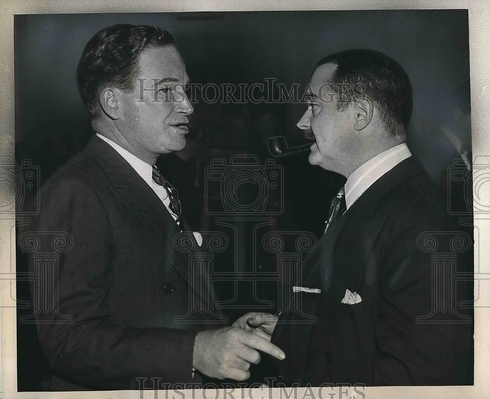 1938 Press Photo Kenneth Simpson &amp; James Hamilton meet at GOP meeting in DC - Historic Images