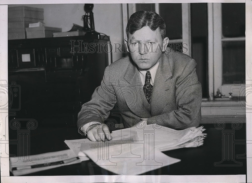 1936 Press Photo James Sullivan of Townsend Old Age Pension investigation in DC-Historic Images