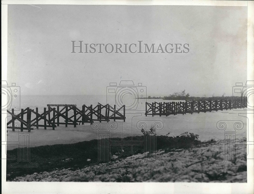 1935 Bridge Below Tarvenier River Flooding  - Historic Images