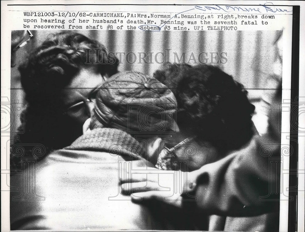 1962 Norman Benning Wife Mining Collapse Victim  - Historic Images