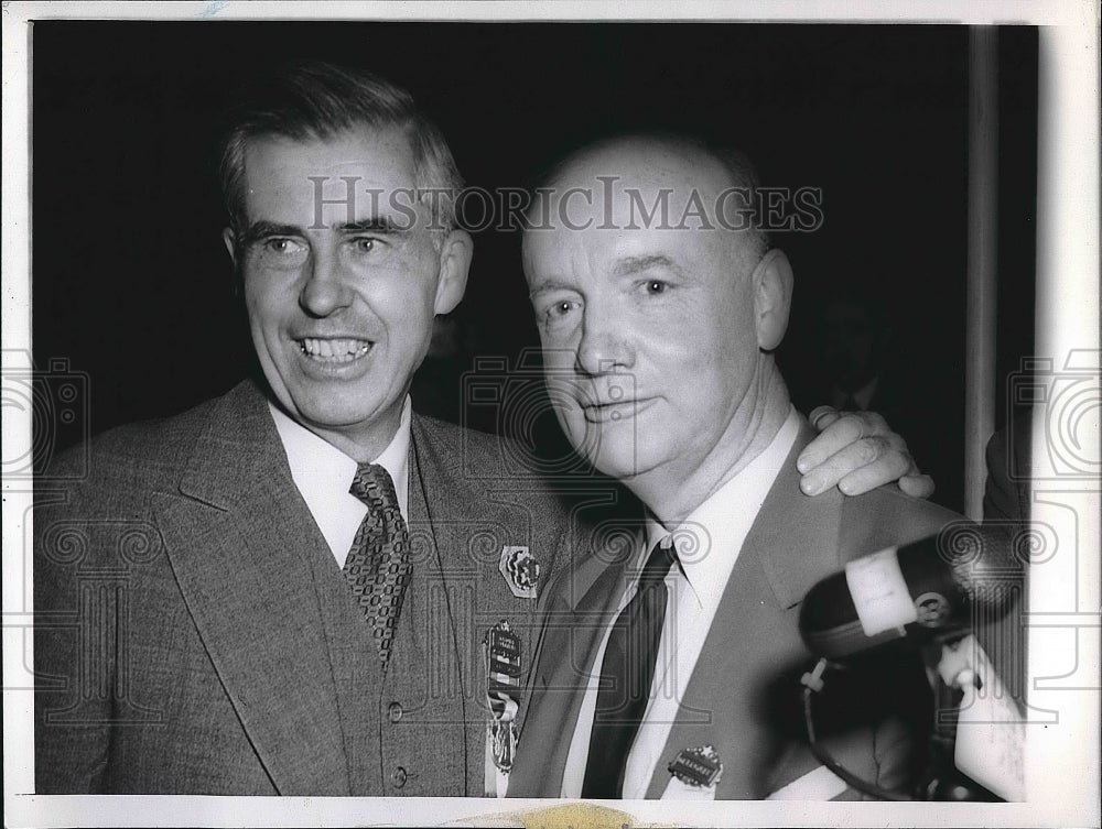 1944 Press Photo Vice President Henry Wallace, Judge Richard Mitchell - Historic Images