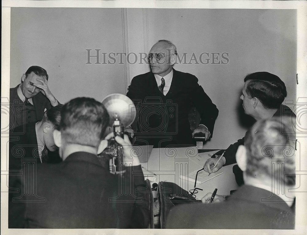 1938 Press Photo Chairman Arthur E. Morgan of TVA Defies Roosevelt Ultimatum - Historic Images