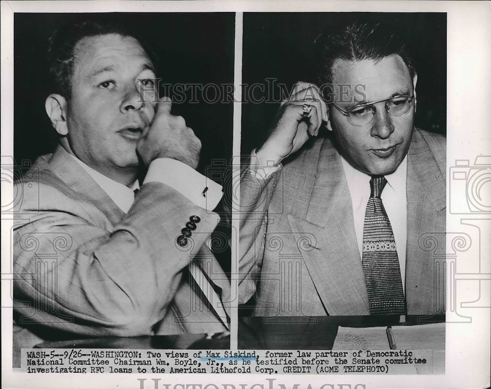 1951 Press Photo Max Siskind Democratic National Committee WM Boyle - nea78103 - Historic Images