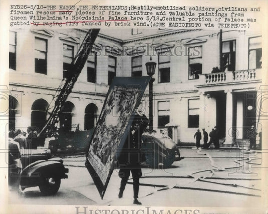 1948 Fire at Queen Wilhelmina's Noordeinde Palace, Netherlands - Historic Images