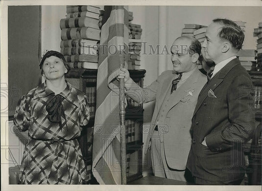1936 Press Photo Mrs. Mary Schlorchetka, Judge Joseph Hermes, Ted Mazzola - Historic Images