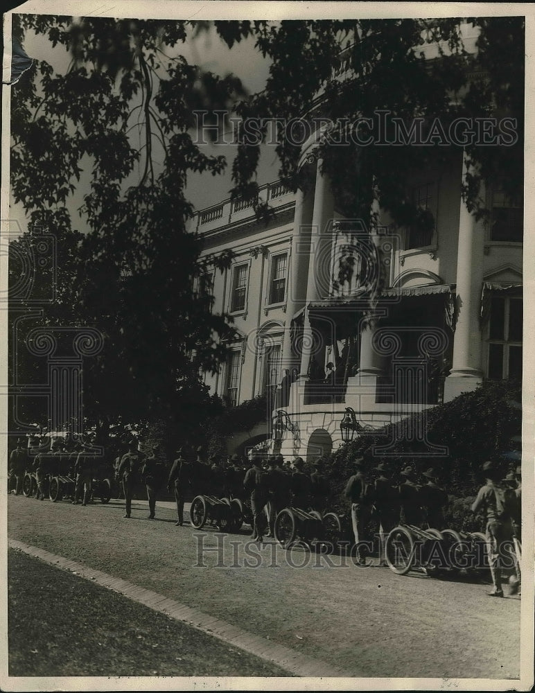 1923 TEUFELHUNDS in review for president at the White House - Historic Images