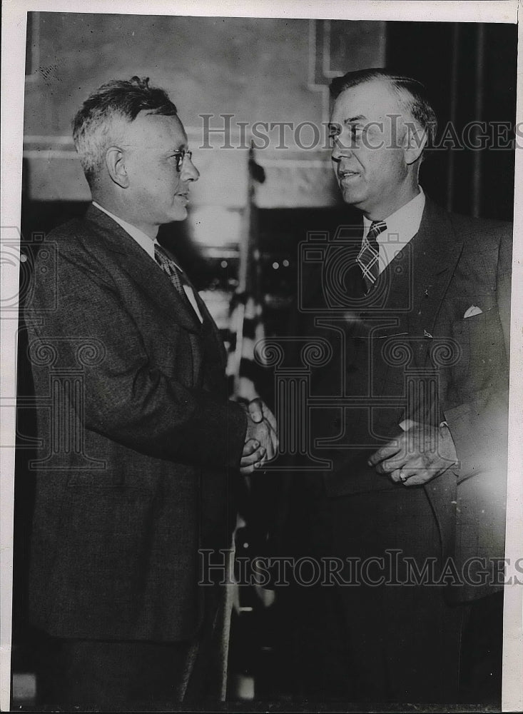 1936 Press Photo Will G. West, Governor Alf M. Landon, Republicans - nea78266-Historic Images