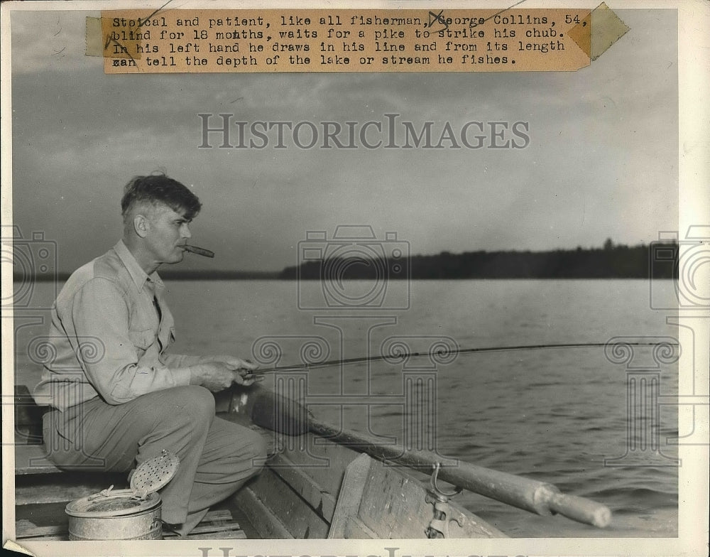 1945 George Collins, Blind Fisherman  - Historic Images