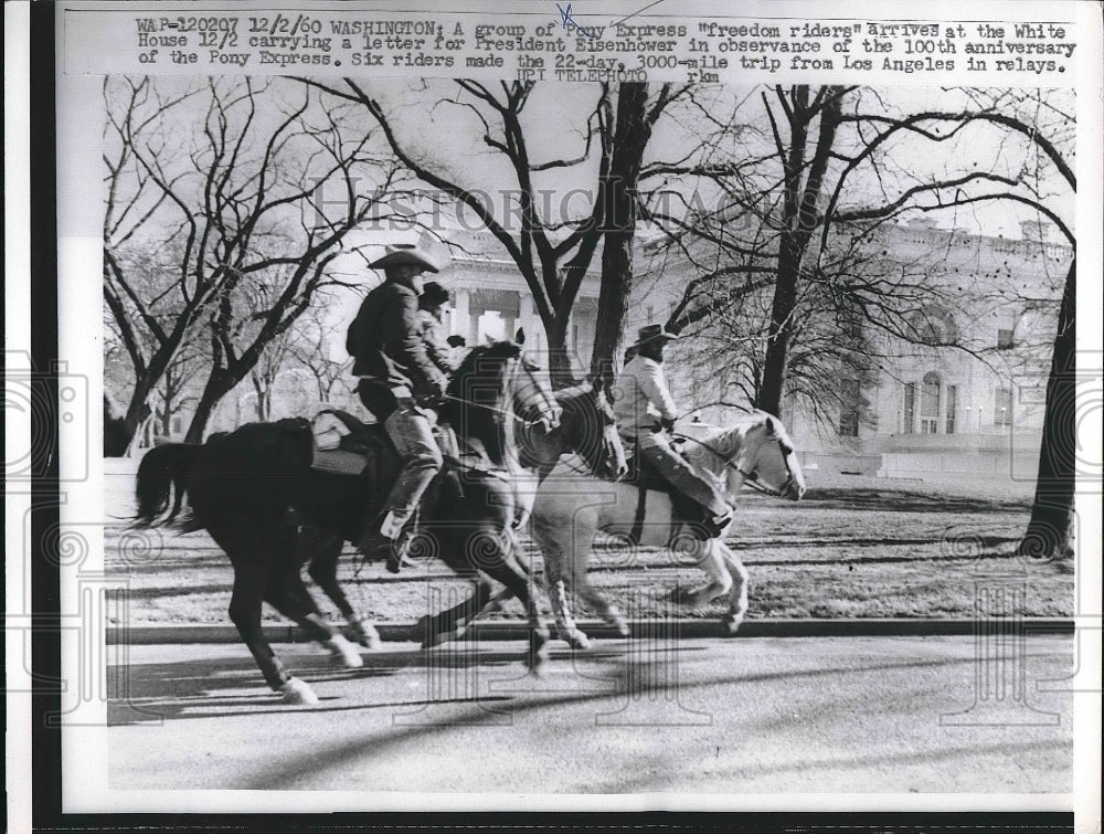 1960 Riders arriving at the White House with a letter president - Historic Images