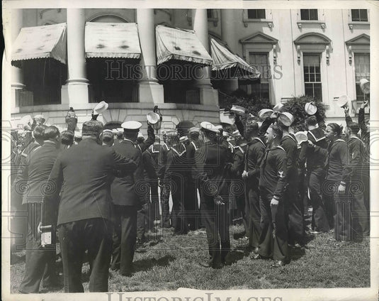 1929 Sailors from the USS Utah at the White House  - Historic Images
