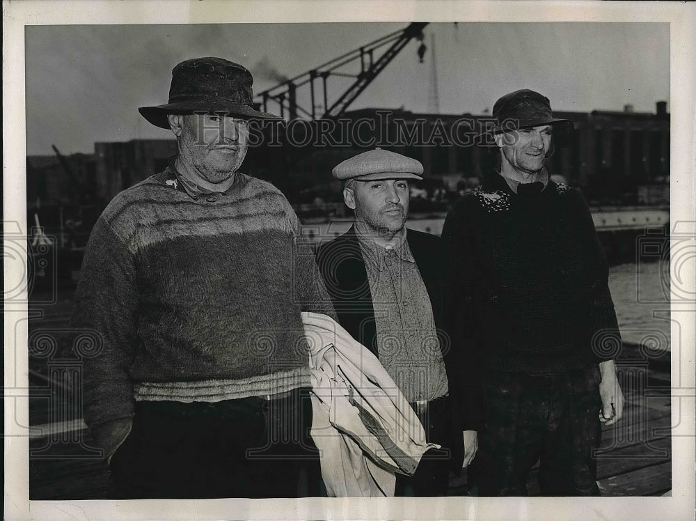 1939 Survivors of the Collision at Sea which sank two fishing boat. - Historic Images