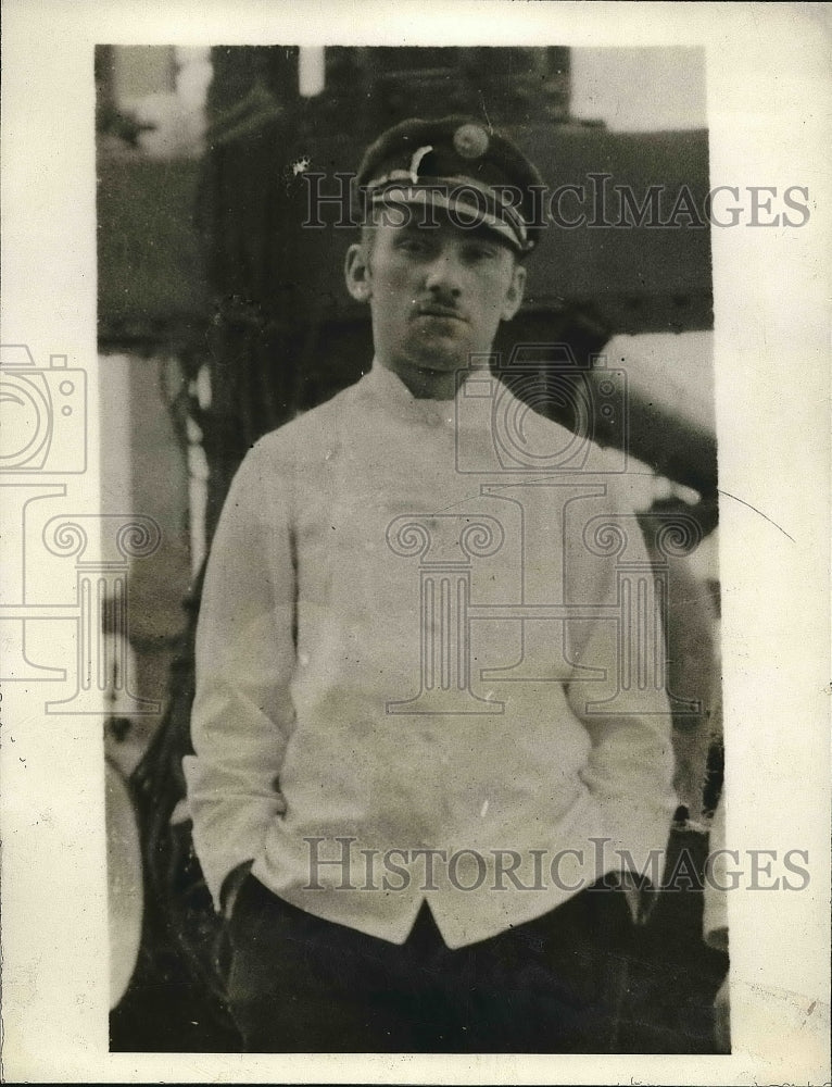 1929 Press Photo Jack Samuels, steward on"Pres. Harding" - nea78719 - Historic Images