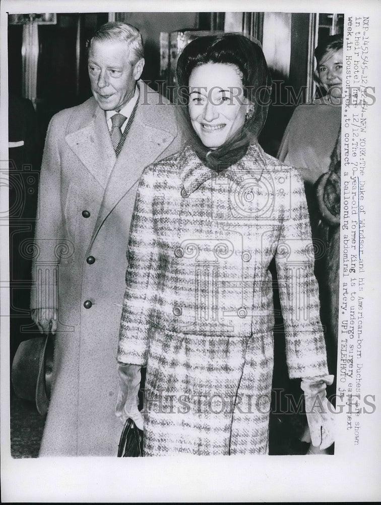 1964 Press Photo Duke and Duchess of Windsor in New York Hotel - nea78898 - Historic Images