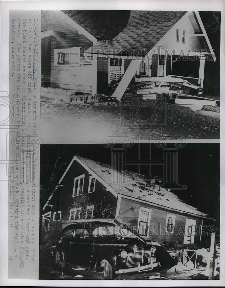 1954 Press Photo Anderson, Ind. damage from a tornado - nea78937 - Historic Images