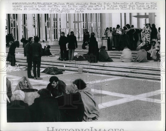 1969 Press Photo Vietnam War Vigil, State University at Albany, New York - Historic Images