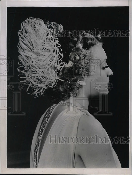 1936 Press Photo "Parady Court Coiffure", Art Fad, Surrealism - nea79262-Historic Images