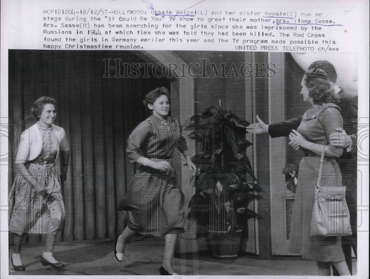 1957 Ursale Welzel and Sister Renate, Mrs. Lone Sasse, Red Cross - Historic Images