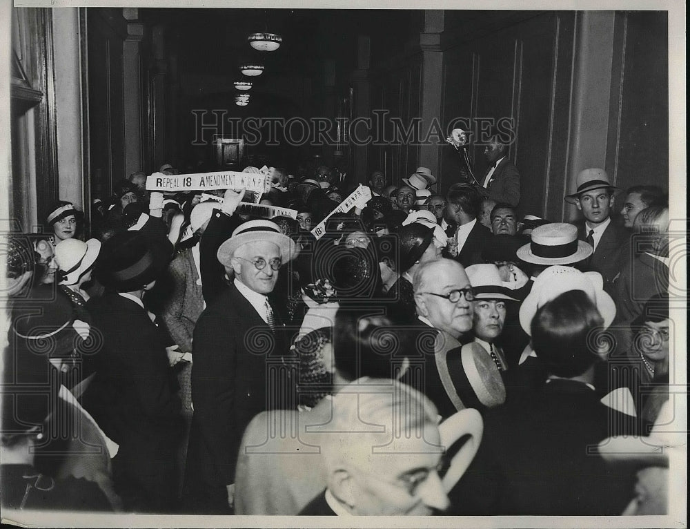 1932 Corridors of the Congress Hotel at the Republican Party. - Historic Images