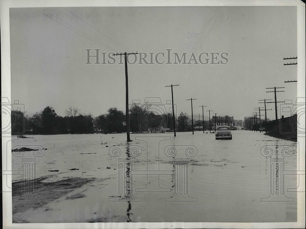 1938 Press Photo Floods at the main route to Shorter College in Rome Georgia. - Historic Images