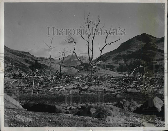 1935 Press Photo The eruption of Katmai, rain of suphuric acid cured, preserved-Historic Images