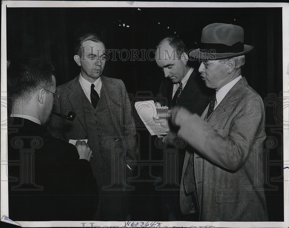 1941 Senator Charles Tobey Talks With Reporters After Appearance - Historic Images