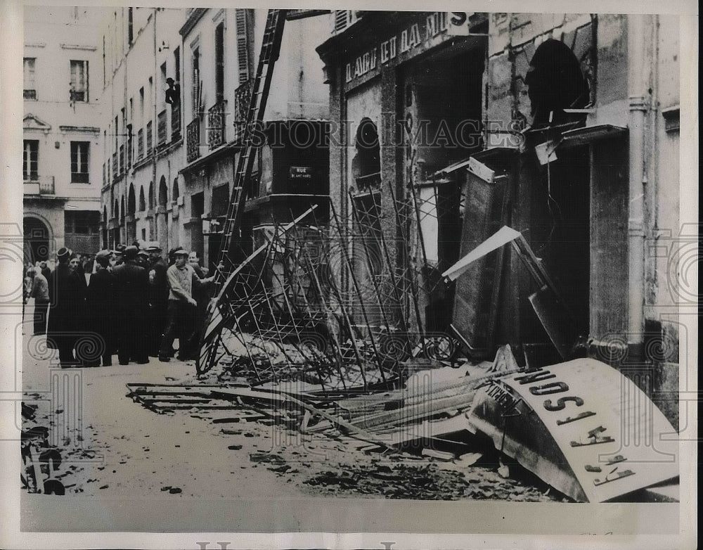 1939 Press Photo Building wrecked by an explosion in Algiers - Historic Images