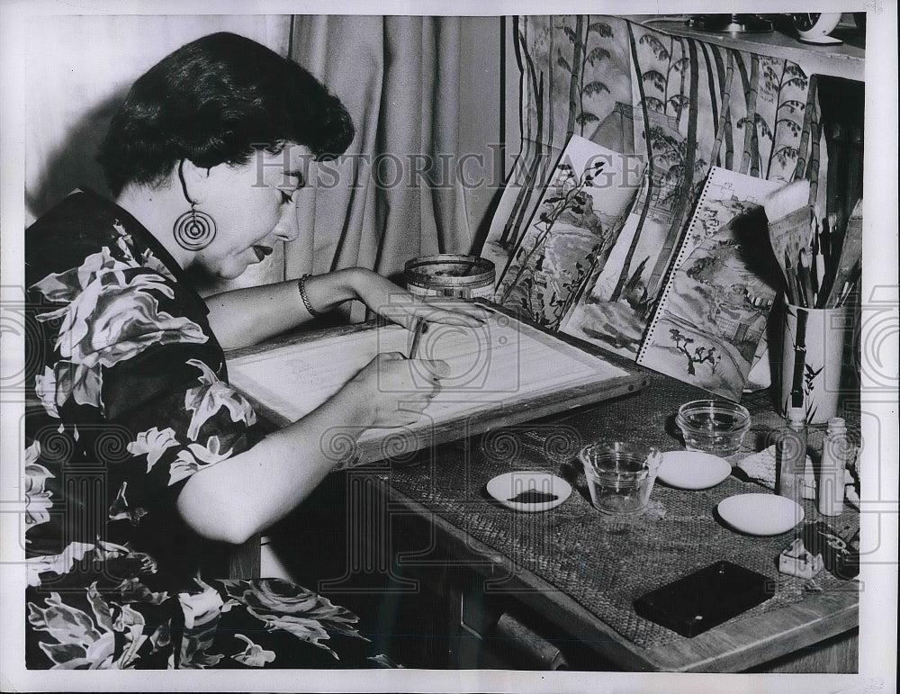 1956 Rosiland Adelberg Malden Massachussetts US Navy Artist - Historic Images