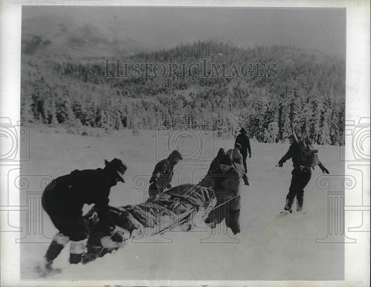 1943 Press Photo Coast Guard Bobsled Dogs In Alaska - nea79847-Historic Images