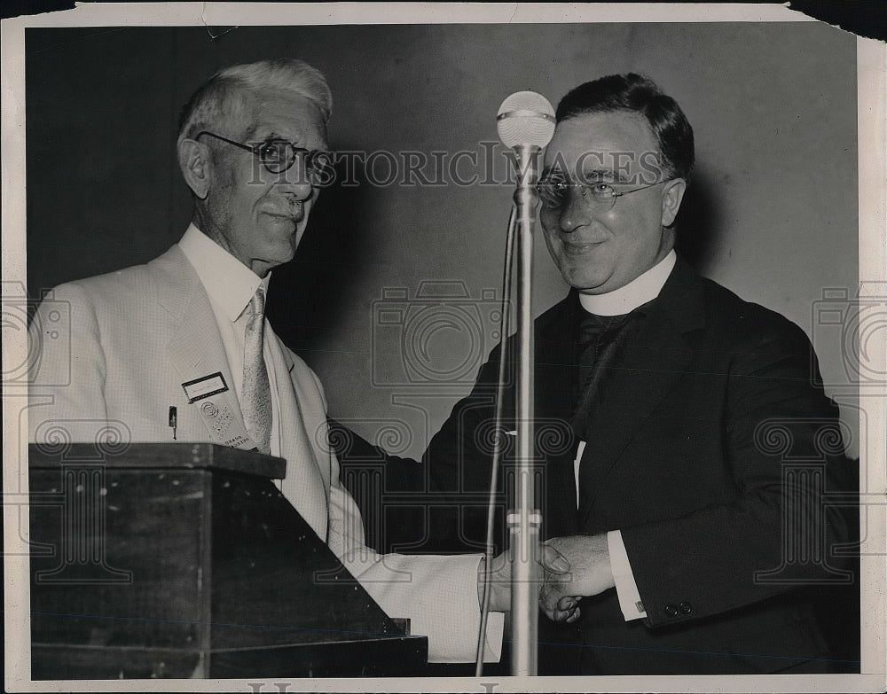1936 Father Priest Radio Ceremony Townsend  - Historic Images