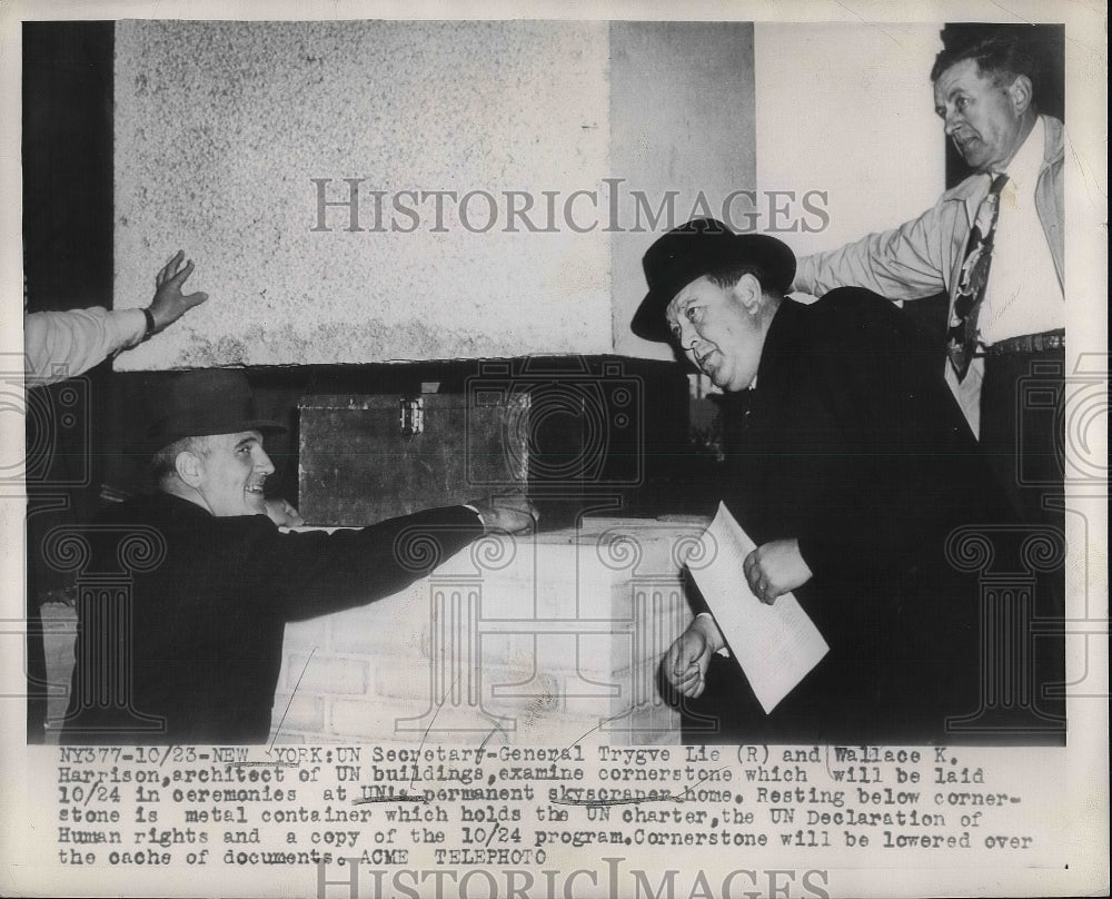 1949 Secretary General Trygve Lie Wallace Harrison Architect United - Historic Images