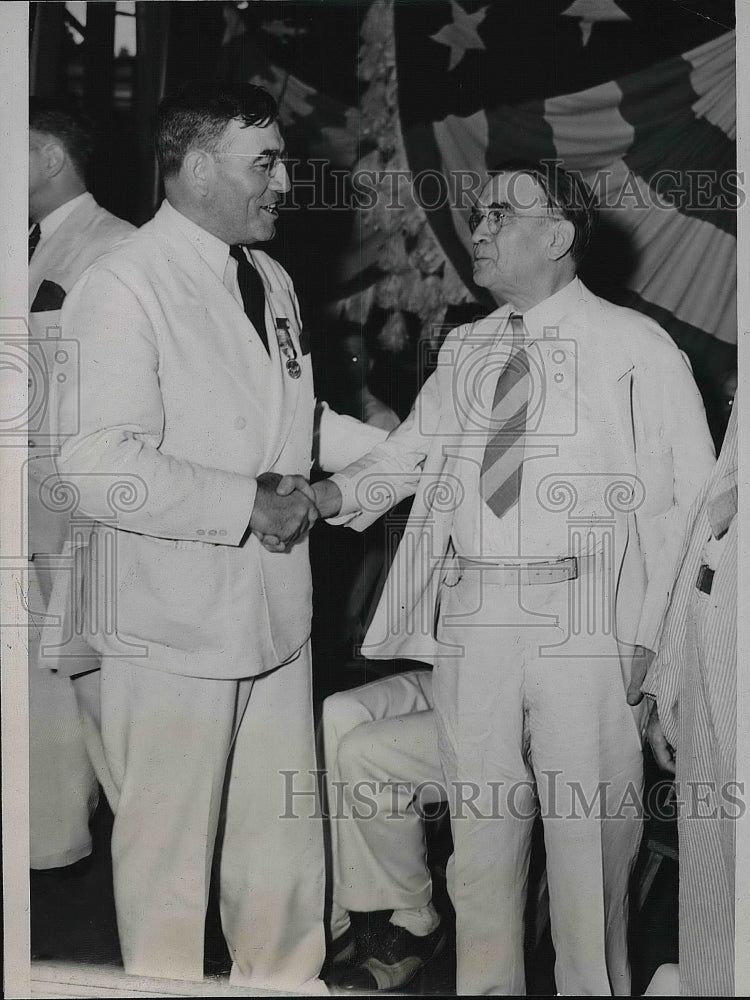 1938 Press Photo Ind. Gov. Clifford Townsend &amp; Sen Frederick Van Nuys - Historic Images