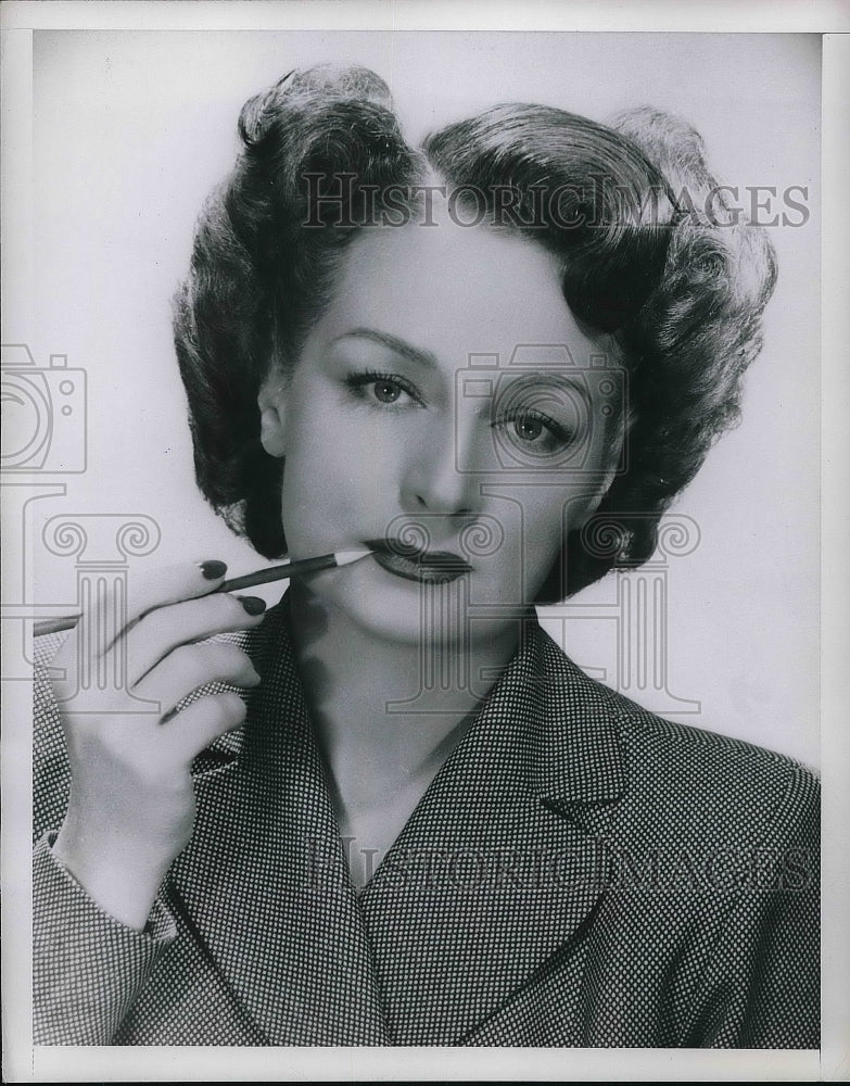 1948 Movie Actress Ruth Haviland Lip Stick Application  - Historic Images