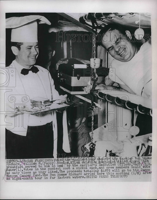 1953 Bon Homme Richard William B Pappy LM Bauer Damon Runyon Cancer - Historic Images