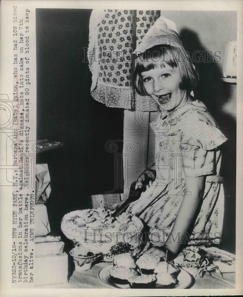 1948 Barbara Ann Quinn,suffered fro Banti Disease on her 7th B - Historic Images