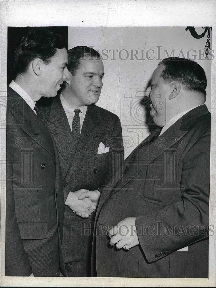 1943 John Quinn, Horace Stoneham, Bob Lewis National League Baseball - Historic Images