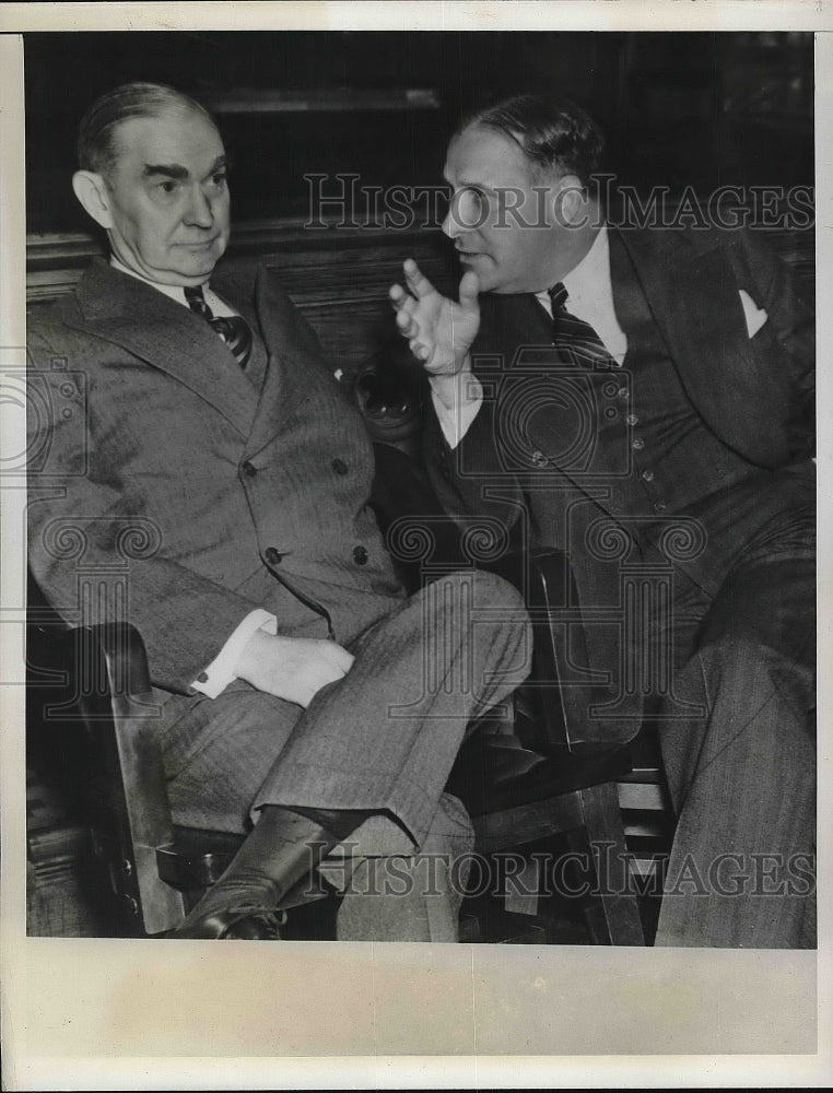 1938 Press Photo Frederick Wood LJ Colombo Ford Attorney Detroit Labor Relations - Historic Images